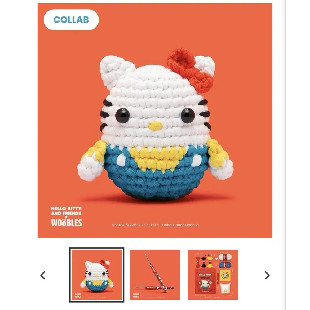 The Woobles Wobbles Crochet Kit For Beginners Hello Kitty Brand New - Picture 2 of 10